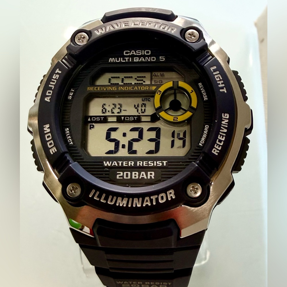 Casio WaveCeptor WV200R Multi Band 5 20BAR Digital Watch Module 3477 Illuminator